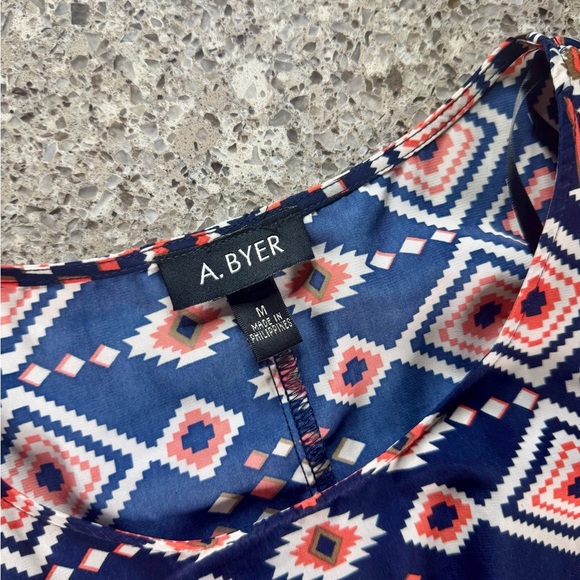 A. Byer Mini Navy Geometric Print Dress (Size M) 🌊✨ - Picture 3 of 6